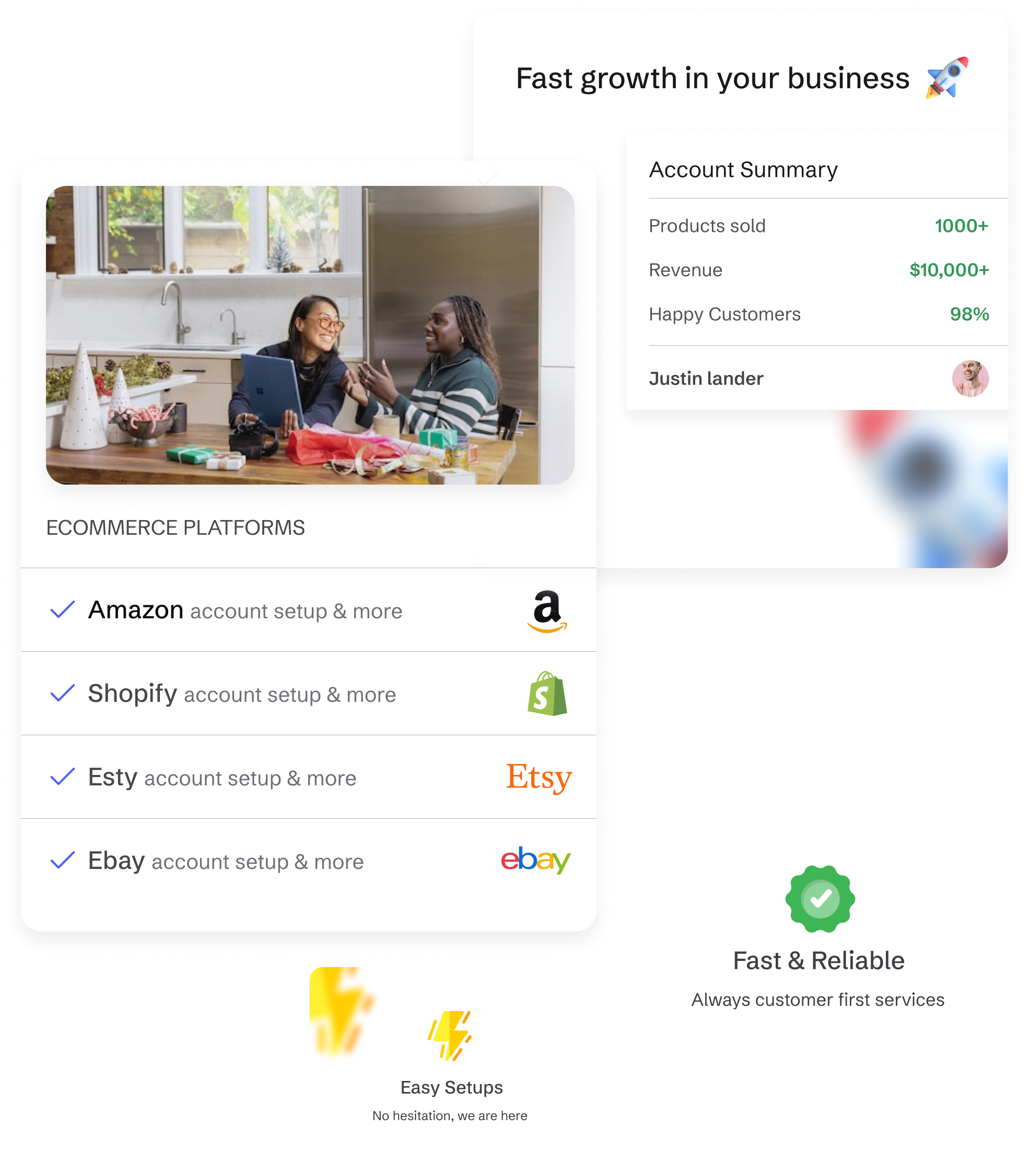 Hero illustration showing marketplace management